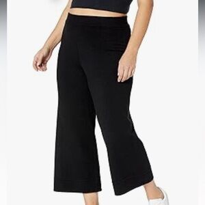 The Drop Bernadette Pull-on Loose-fit Cropped Sweater Pants Black Sz 2X Women